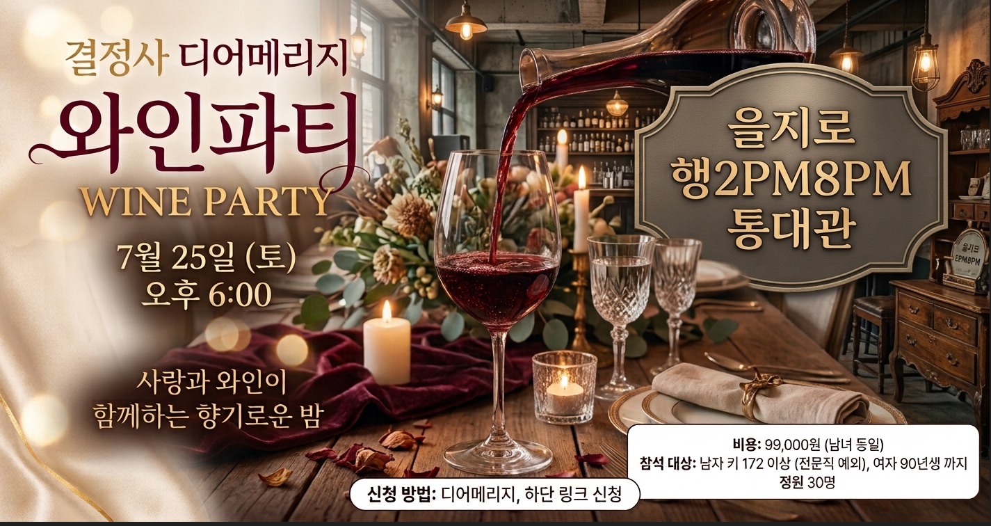 결정사 회원 대상 디어메리지 와인파티 @을지로